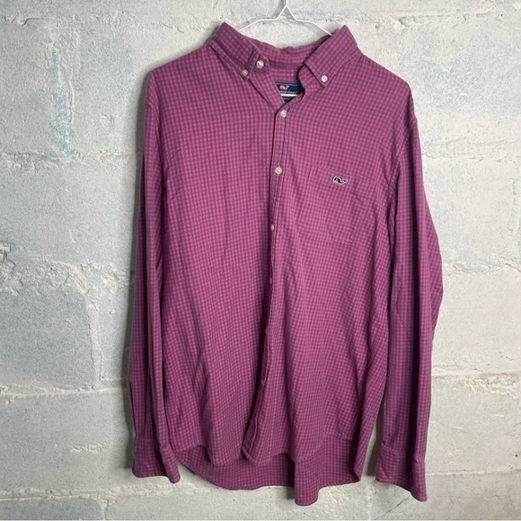 Vineyard vines button down shirt mens size large pink blue - Picture 1 of 2